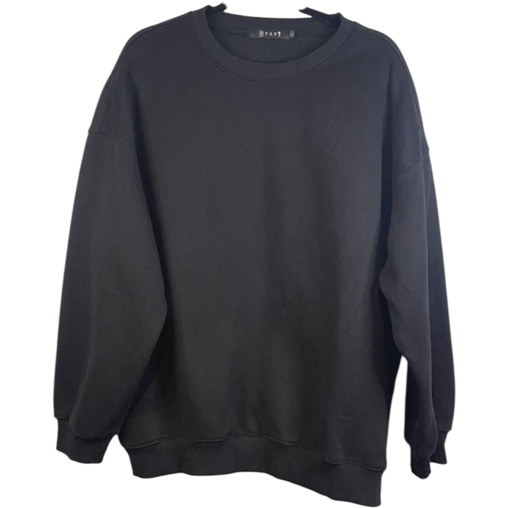 EFAN Black Crewneck Sweatshirt – Size Small Cozy Fleece Lined Pullover EUC